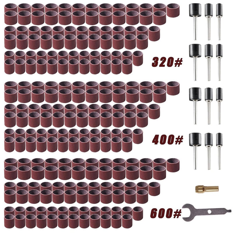 Juasky 239pcs Sanding Drums Set,Rotary Tool Sanding Drums, Sanding Bits Sander Accessories for Dremel Rotary Tool Drill Woodworking 320grit,400grit,600grit - Image 1